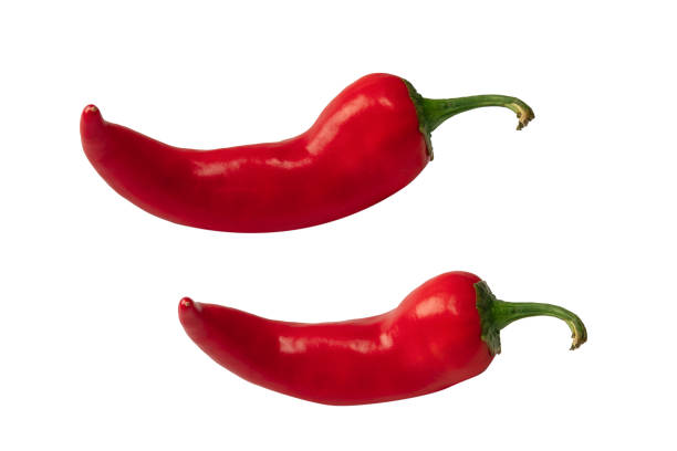 istock Red hot chili pepper isolated on a white background. 1442986955