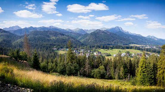 Vacations in Poland - summer view of Zakopane small tourists resort in Tatra Mountains