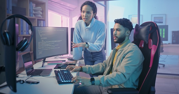 Coding Programming And Employees Training On A Digital Software With A ...
