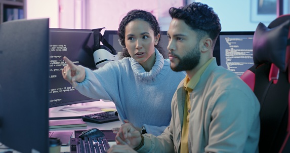 People Coding And Programming In Software Development On Computer For ...