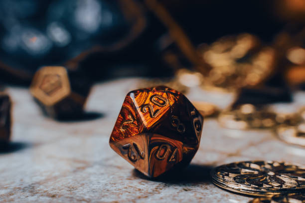 istock Close-up image of a red RPG die 1442994355