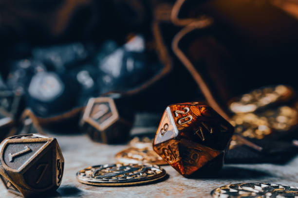 istock Close-up image of a red RPG die 1442994357