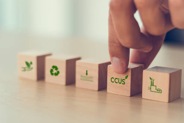 istock Carbon Capture, Utilization and Storage (CCUS) concept. Technology of CO2 capturing and store it underground or use it in other industrial production processes. Net zero target, limit global warming. 1442995012