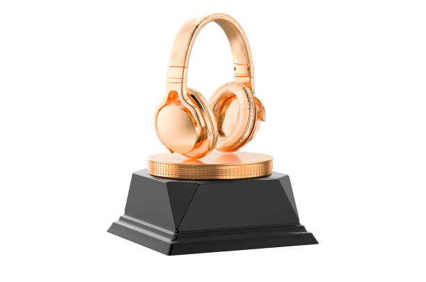istock Headphones golden award concept. 3D rendering 1443002390