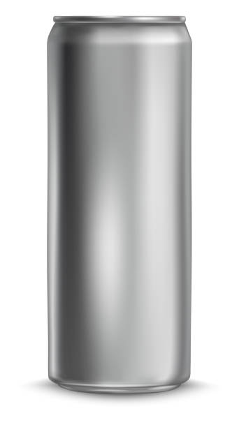 istock Blank metal can mockup. Realistic drink tin isolated on white 1443004588