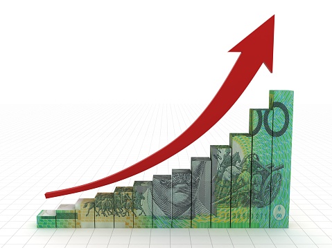 Australian money finance growth chart graph