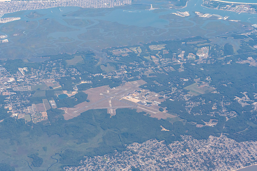 Cape May, New Jersey, USA - An aerial view of Cape May Airport in Cape May, New Jersey