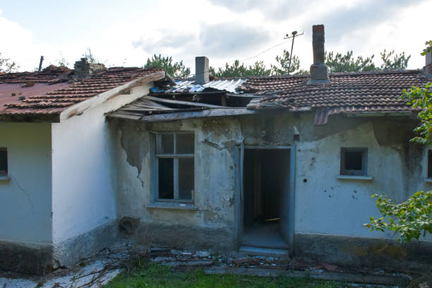 Old and abandoned house building