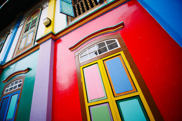 istock Colorful windows in Little India, 1443008540