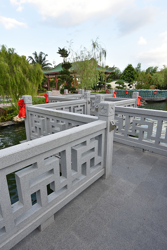The scene in Wangshi Garden in Suzhou, China.