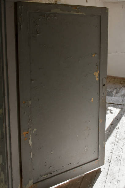 istock Old and damaged room door 1443023191
