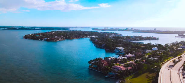 istock Sarasota city, Florida~Fly over panorama -13 1443024537