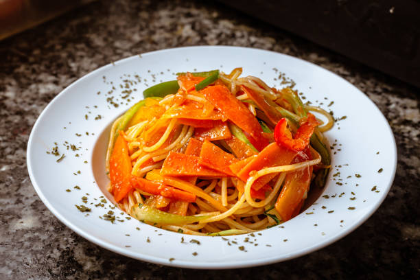 Vegan Spaghetti High Resolution Stock Photo stock photo