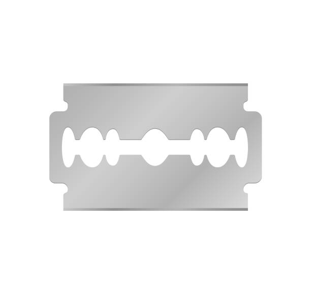 istock Razor blade icon. Black icon isolated on white background. Razor blade silhouette. Simple icon. Web site page and mobile app design vector element. 1443027593