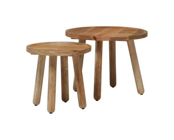 istock Modern wooden table isolated on white background with clipping path 1443029365