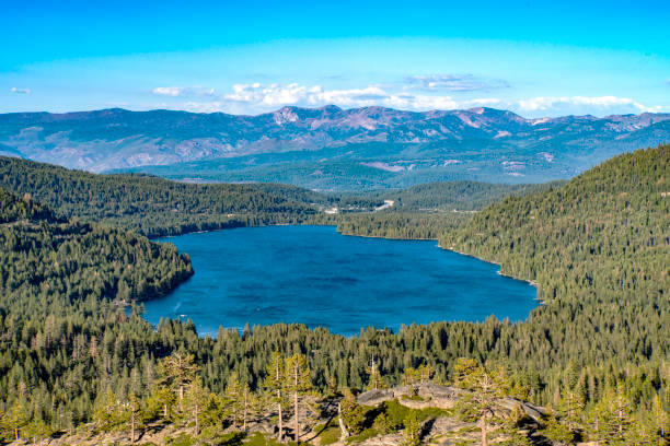 Donner Lake 1 Donner Lake in the Sierra Nevada Mountains near Truckee, California. robert michaud stock pictures, royalty-free photos & images
