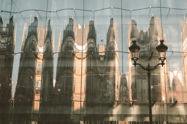 istock Reflection of a building in a building. 1443030781