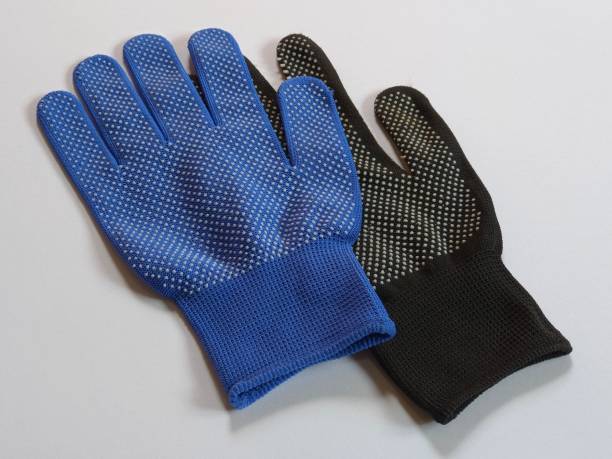 istock Blue and black body gloves on isolated background 1443031628