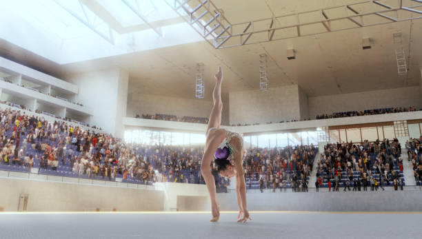 Focus on gymnastic bar