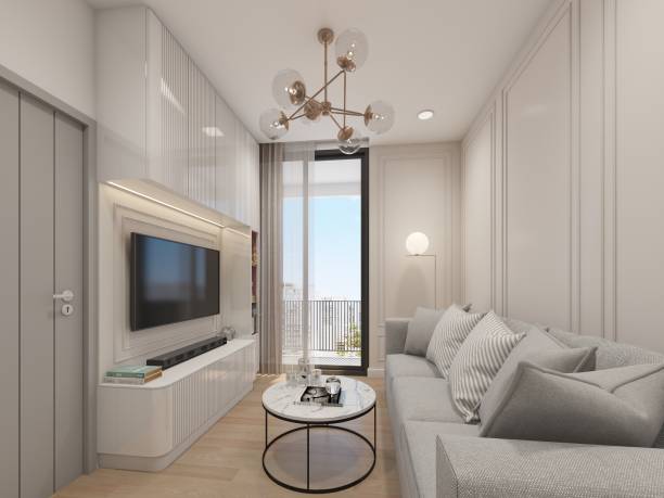 istock 3d rendering of interior living room 1443048173