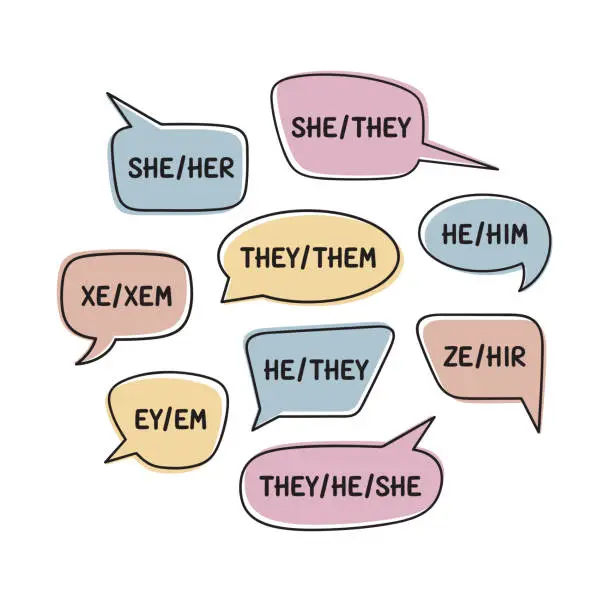 Vector illustration of Personal pronouns variety