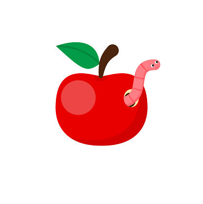 Fruta DE Apple Rojo Feliz DE Dibujos Animados Vector