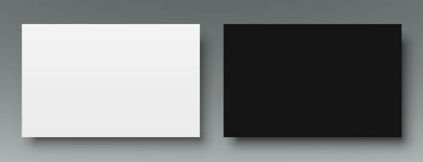 istock White and black cards paper template mockup with shadows on a gray background - stock vector 1443060308