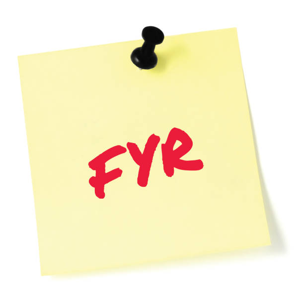 istock For your reference acronym FYR red marker written business initialism text, corporate scrutiny information recipient advice report, detailed actionable info forwarding concept, isolated yellow post-it to-do list sticky adhesive note abbreviation sticker, 1443062373
