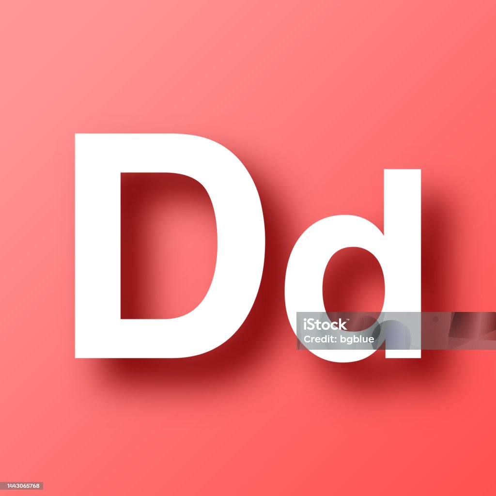 Chữ D Chữ Hoa Và Chữ Thường Biểu Tượng Trên Nền Đỏ Với Bóng Đổ ...