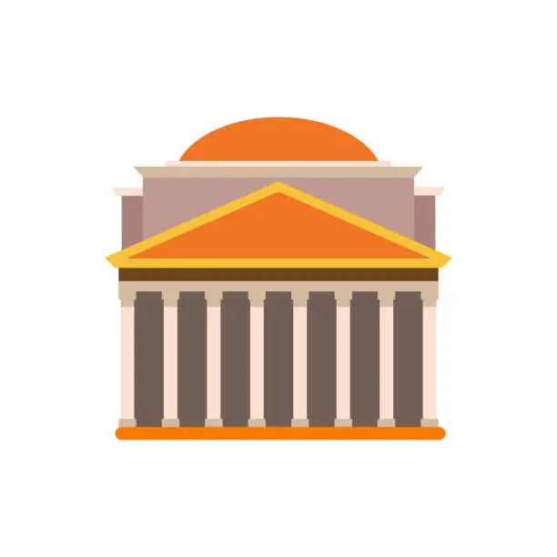 Vector illustration of Pantheon, building in Rome.