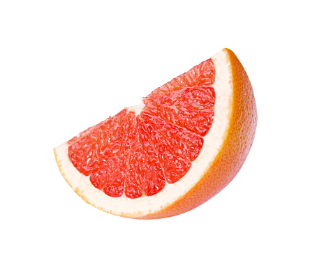 Grapefruit slice isolated on white background