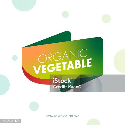 istock Organic lettering. Natural meal fresh products logo. Ecology farm bio food vector premium badges stock illustration 1443081173
