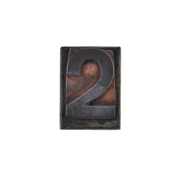istock Capital letter on retro rubber stamp with white background, Number - 2 1443081321