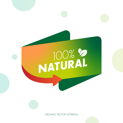 istock Organic lettering. Natural meal fresh products logo. Ecology farm bio food vector premium badges stock illustration 1443082547