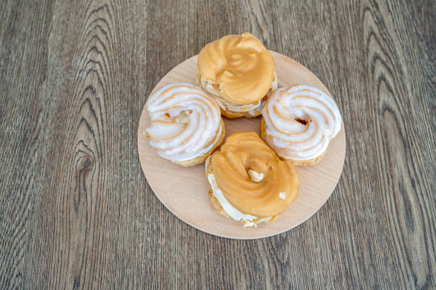 istock caramel dessert wreath filled with cream 1443083850