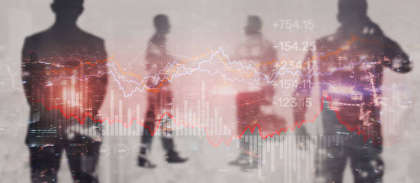 istock Data analyzing in forex market trading. Stock trading market background as concept 1443087726