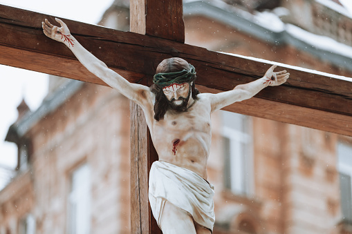holy jesus christ son of god crucified on the cross
