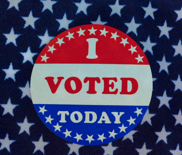 istock Vote sticker on star background for elections 1443098555