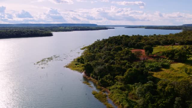 Video of Lago do Manso, drone video, Chapada dos Guimarães, Mato Grosso, Brazil, South America, 4k video