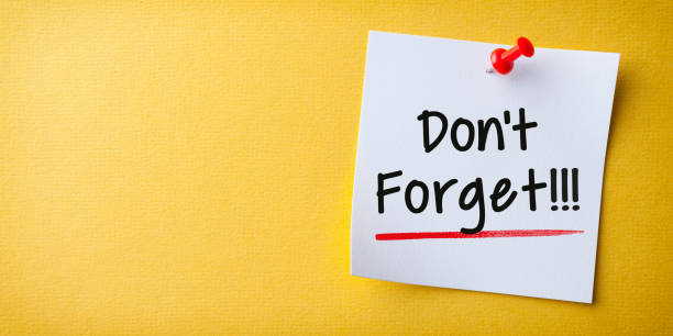 istock White Sticky Note With Don't Forget And Red Push Pin On Yellow Cardboard Background 1443110256