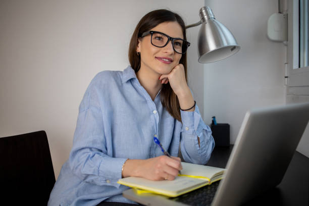 istock Young woman working from home 1443110625