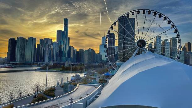 istock Overview  of Chicago from an elevated angle 1443111369