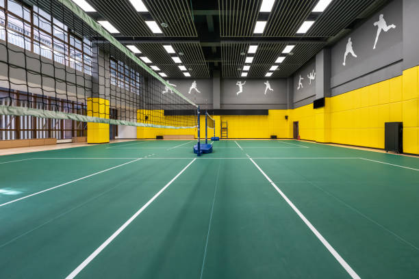 istock The volleyball hall in the school 1443112082