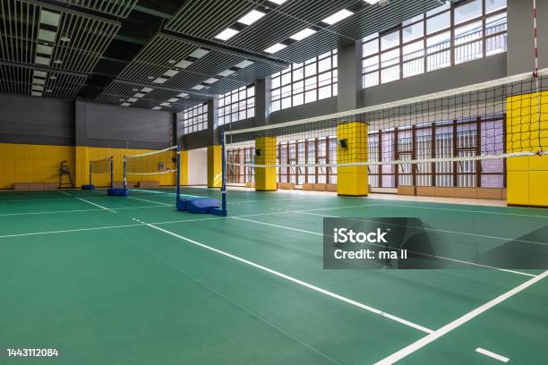 The Volleyball Stadium In The Stadium Stock Photo - Download Image Now - Architectural Dome, Architecture, Athlete