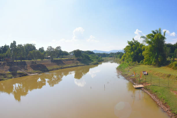 istock Yom River, Phrae, Thailand, Fisheye Perspective 1443116539