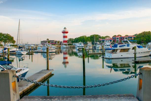 istock Lighthouse at Harbor Town-Hilton Head, South Carolina 1443133673