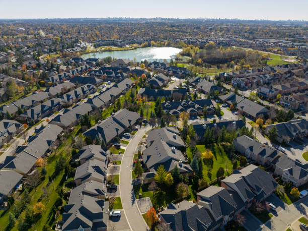 istock Aerial view residential district at  Markham ，Toronto Canada 1443135448
