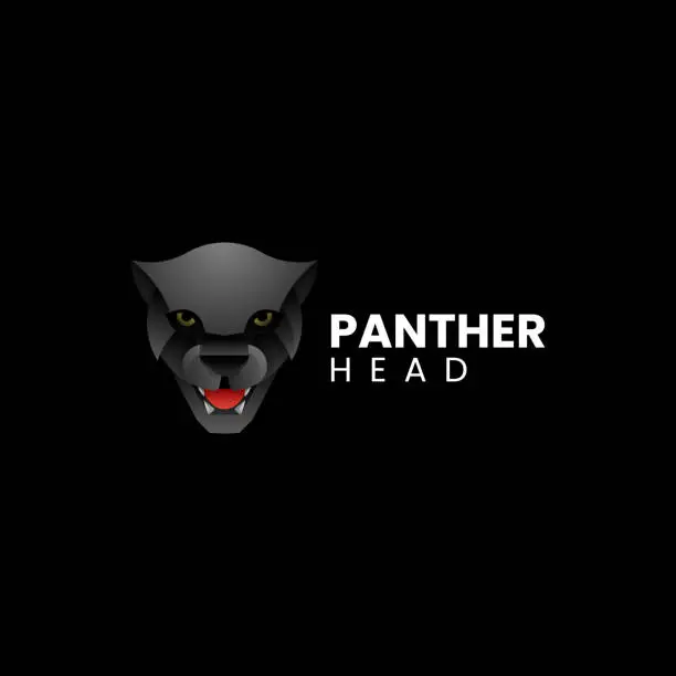 Vector illustration of Vector Illustration Black Panther Gradient Colorful Style