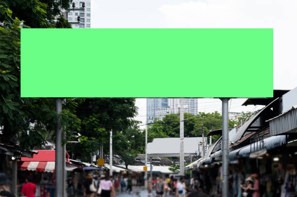 istock Outdoor billboard with green screen background 1443138457