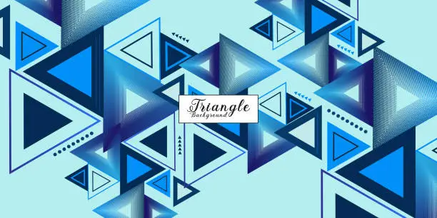 Vector illustration of Abstract Modern colorful triangles on turquoise background